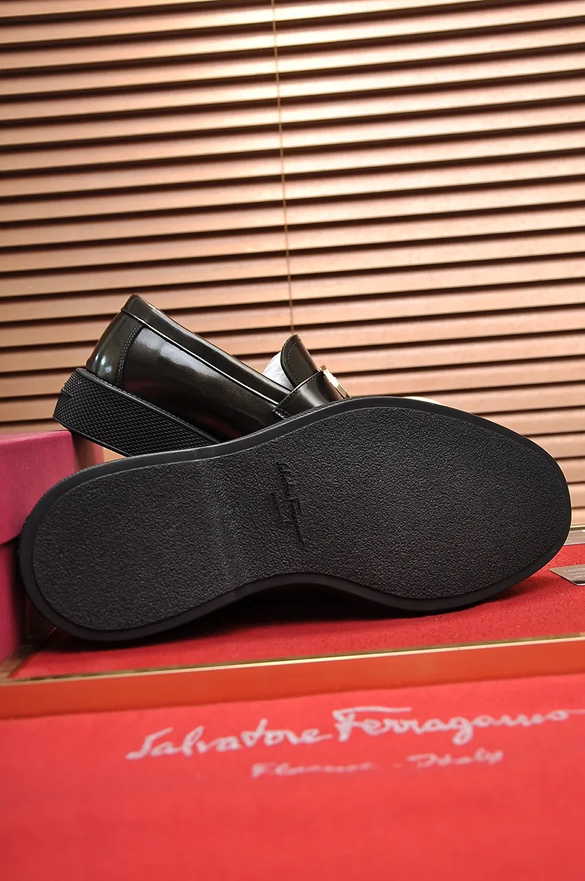 Men's shoes 💰720💶 [Ferragamo/Ferragamo] The latest model in the counter. Original imported open-sided high-quality cowhide hand-woven + imported 🐂 cowhide + original luxury metal buckle + original combination outsole. Comparison without pressure 38--45 (45 custom-made)